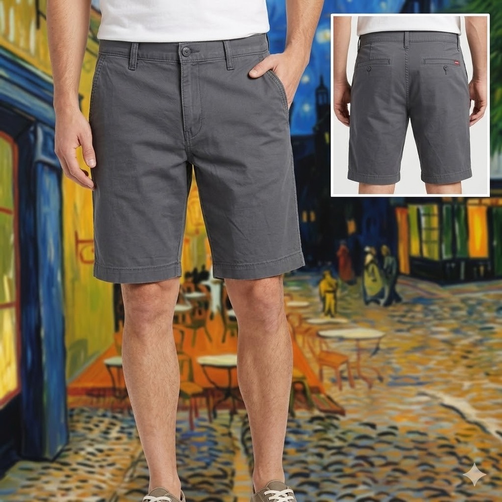 Levis XX Chino Shorts Mens 30‎ Gray Stretch Twill 85229-0061 Casual Urban